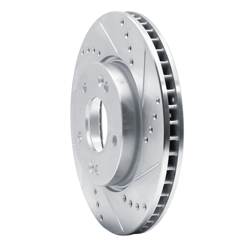 Kia Forte5 Brake Rotor (1) - Front Right - R1 Concepts - Drilled & Slotted - Silver - `10-`13